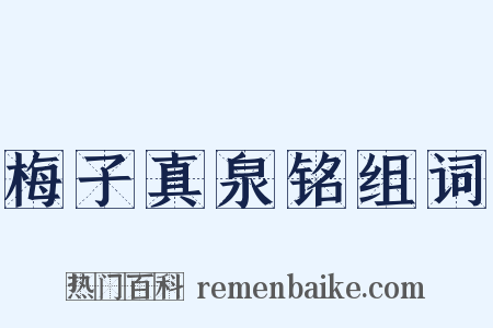 梅子真泉铭组词是什么意思的图片